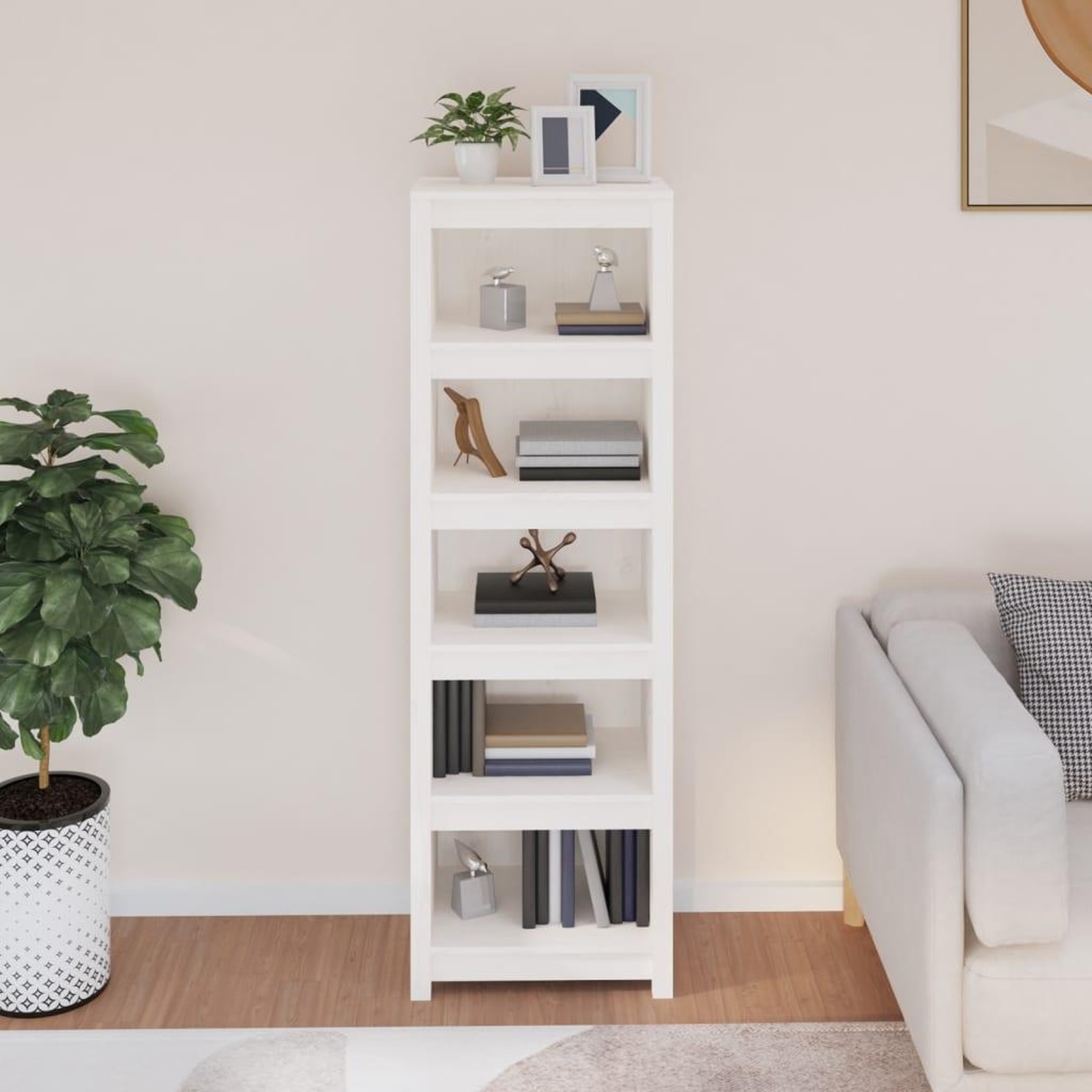 Voir la diapositive 3 : VIDAXL Bibliotheque Blanc 50x35x154 cm Bois de pin massif