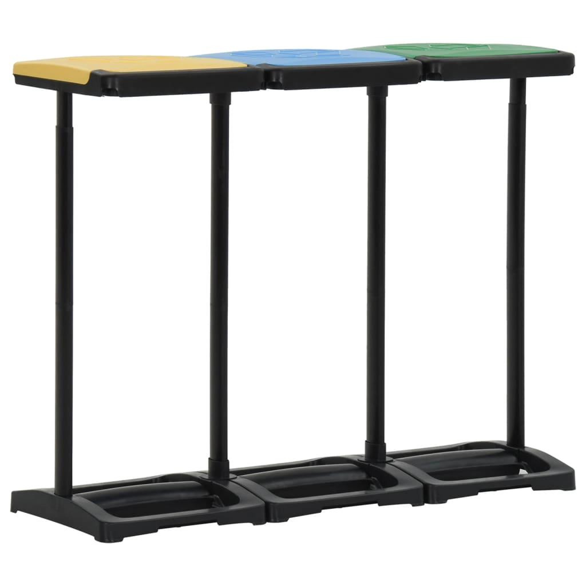 Voir la diapositive 4 : VIDAXL Supports avec couvercle pour sacs poubelle 240-330 L PP