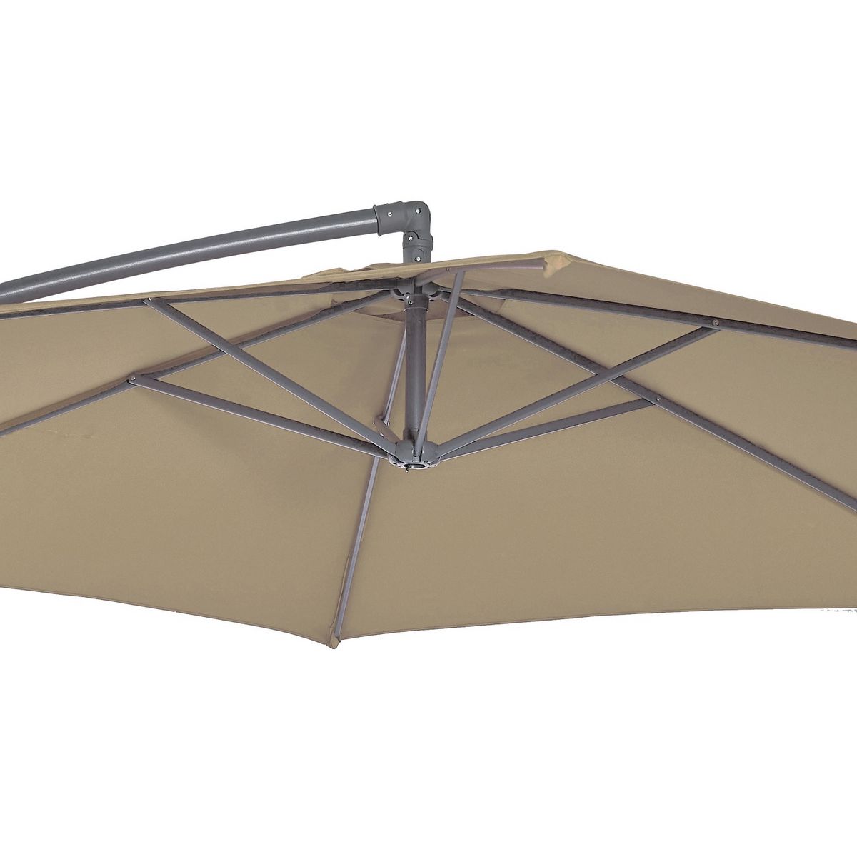 GARDENSTAR Parasol déporté rond D3xH2.45 m noisette (beige foncé) LEA