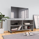 VIDAXL Meuble TV sur roulettes Sonoma gris 90x35x35 cm Bois ingenierie