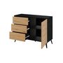 Voir la diapositive 3 : BEST MOBILIER Peter - buffet bas - effet bois et noir - 104 cm - style industriel