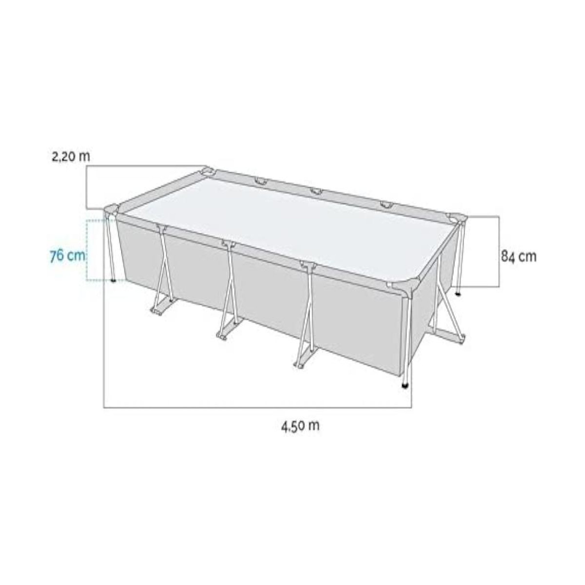 Voir la diapositive 3 : INTEX Piscine tubulaire rectangulaire 4,50 x 2,20 x 0,84 m - Intex