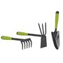 Voir la diapositive 1 : iTools Kit 3 outils de jardin Acier renforcé Manche plastique Serfouette Transplantoir Rateau ITOOLS