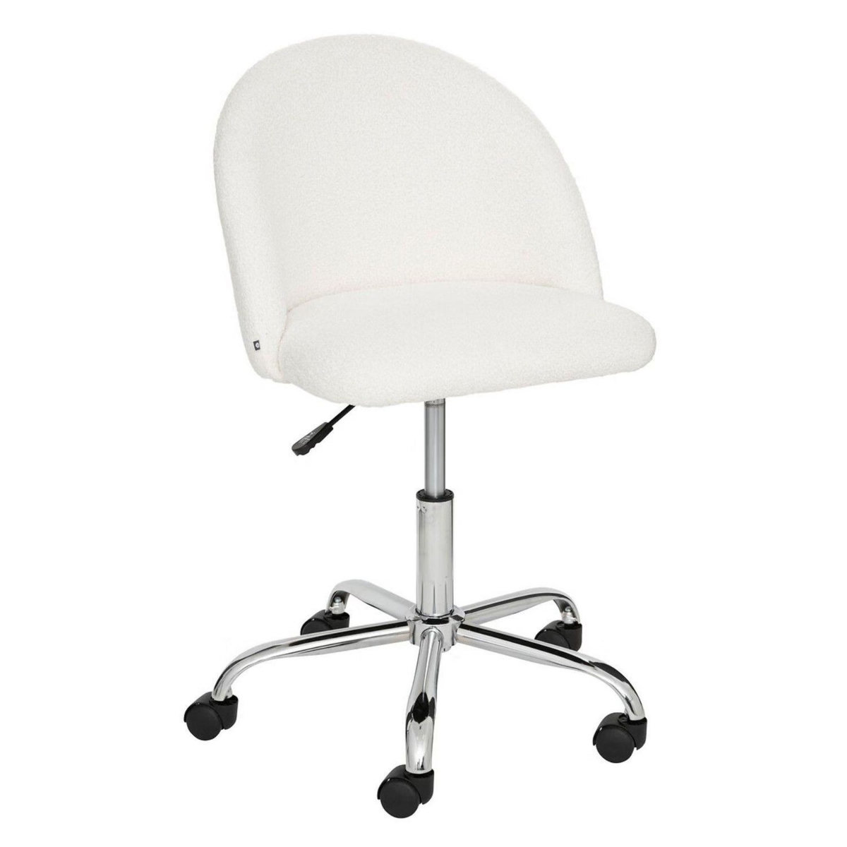 ATMOSPHERA Chaise de bureau à roulette en bouclette GEOS - Blanc