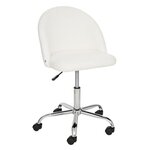 ATMOSPHERA Chaise de bureau à roulette en bouclette GEOS - Blanc