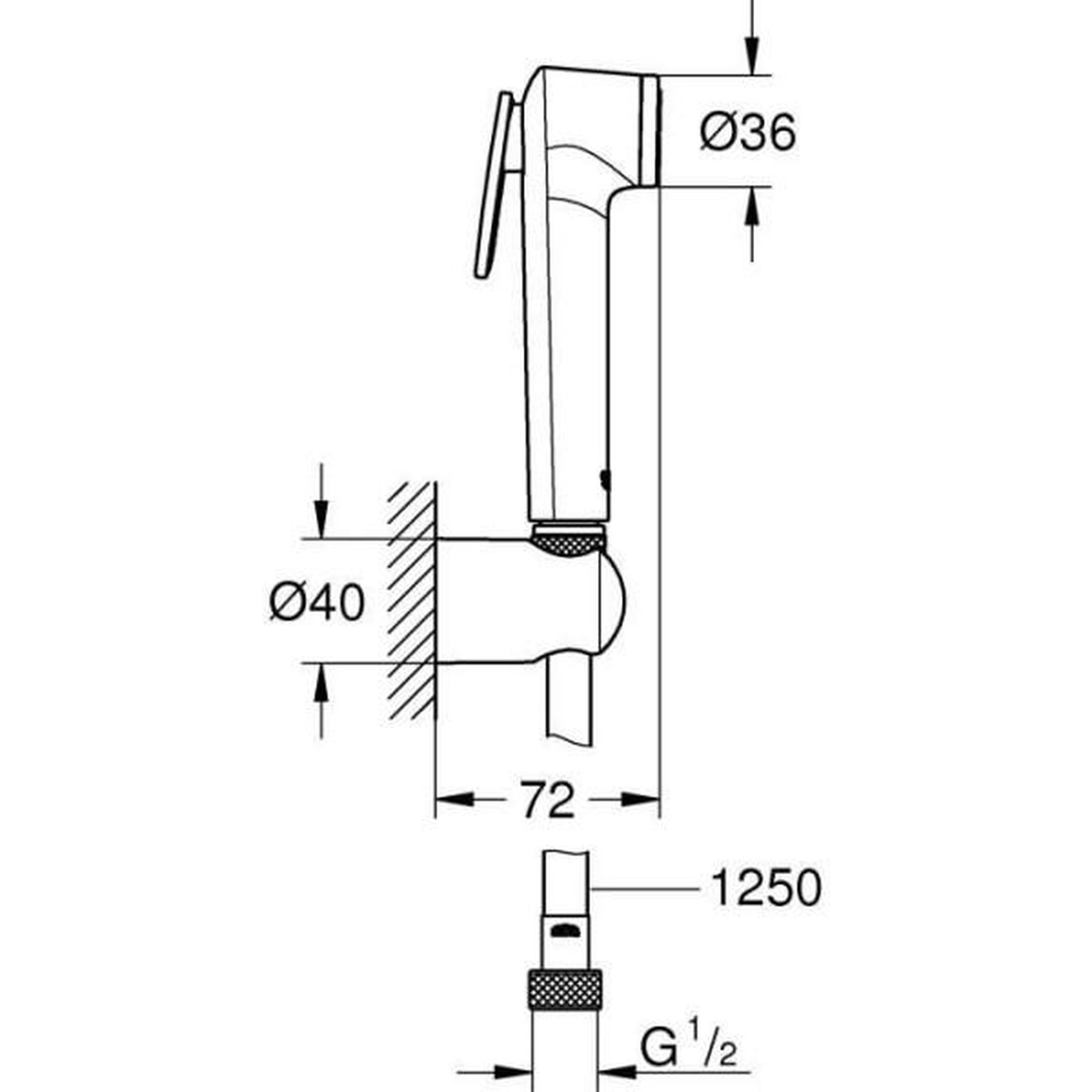 Voir la diapositive 5 : Grohe Ensemble de douche 1 jet avec support mural grohe vitalio trigger spray 30 chromé