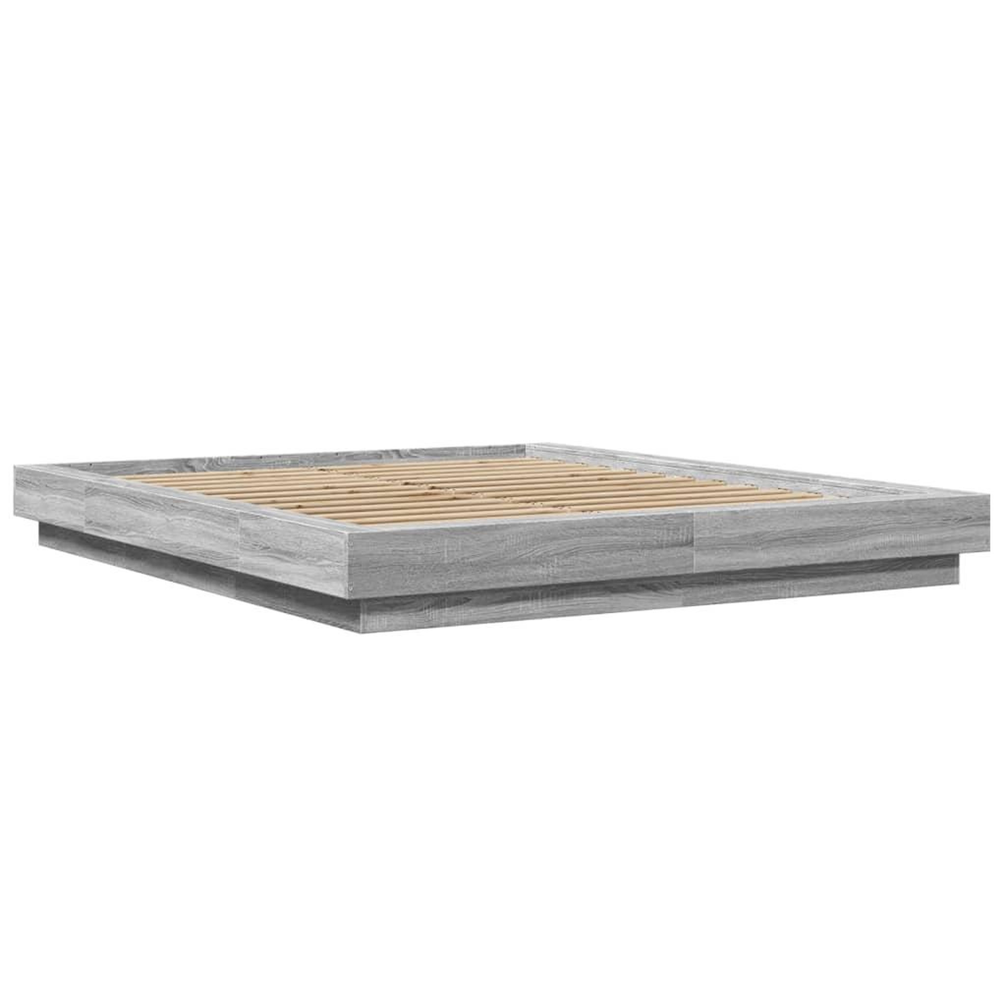 Voir la diapositive 3 : VIDAXL Cadre de lit sans matelas sonoma gris 150x200 cm