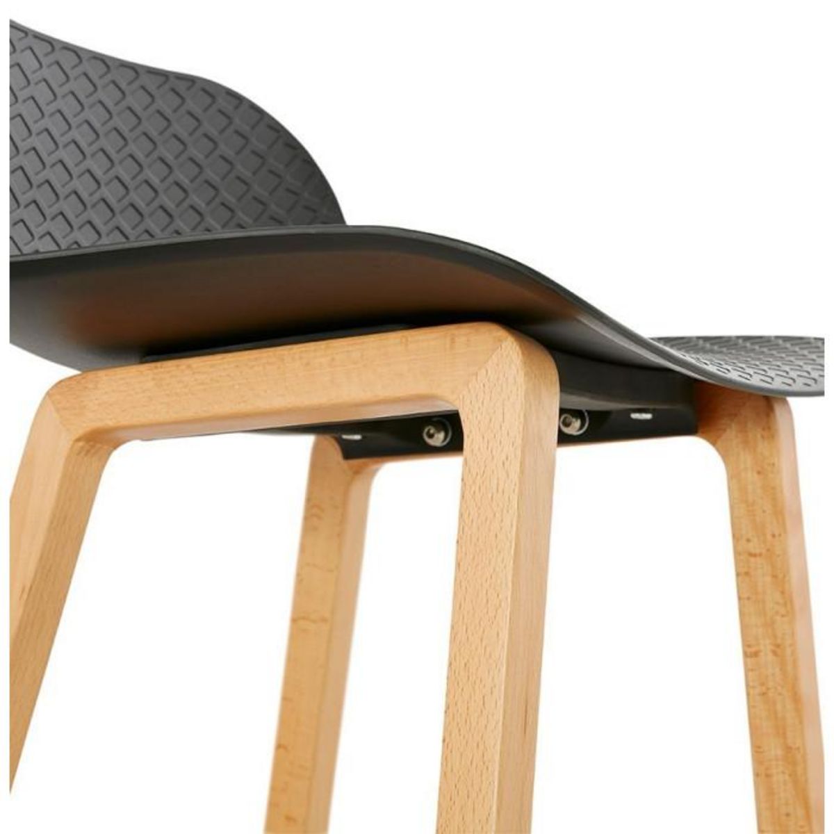 Paris Prix Tabouret de Bar Design  Toki  87cm Noir & Naturel