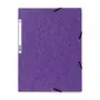 EXACOMPTA Chemise cartonnée à élastiques 24x32cm 3 rabats violet