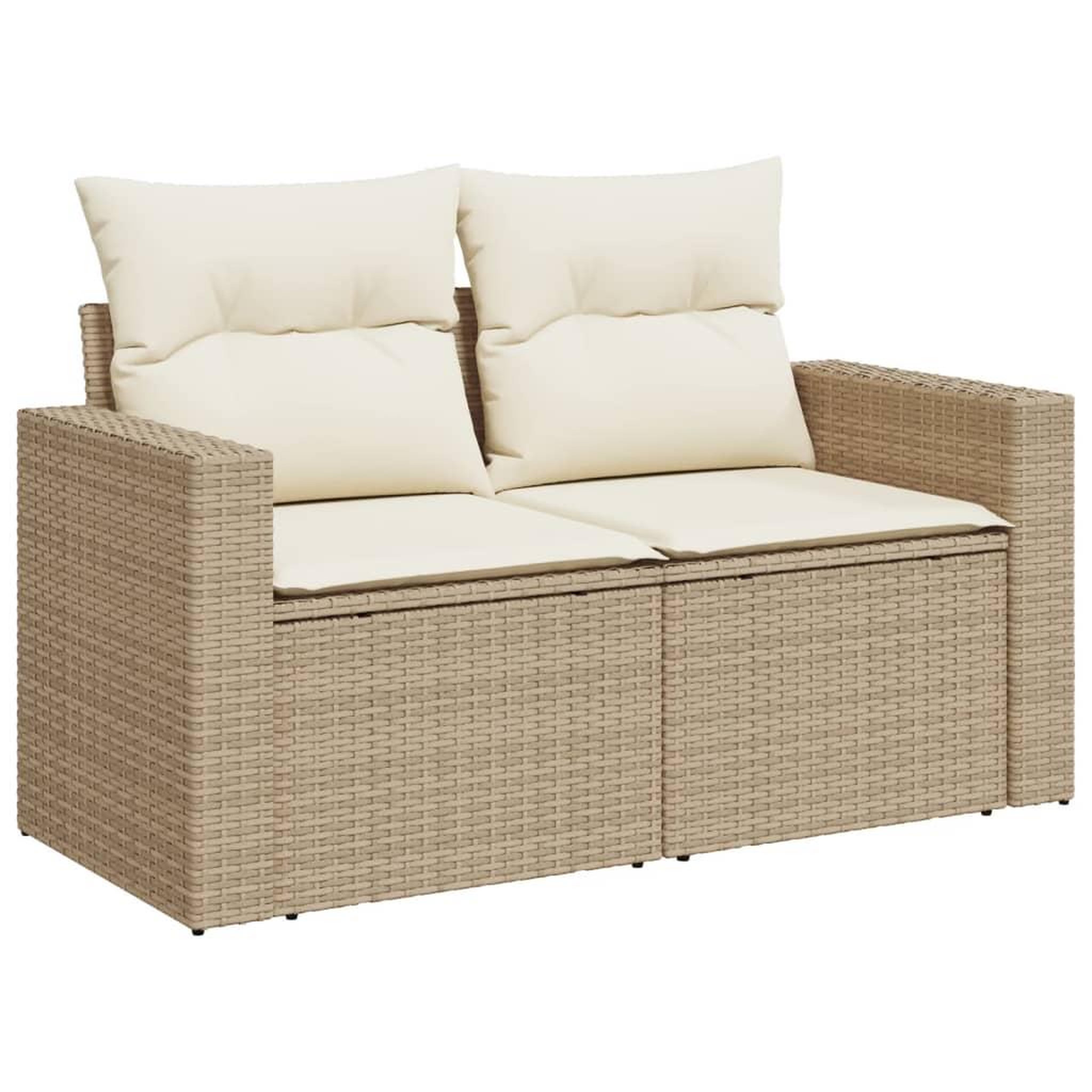 Voir la diapositive 4 : VIDAXL Salon de jardin avec coussins 4 pcs beige resine tressee