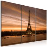 Paris Prix Tableau  Coucher de Soleil sur la Tour Eiffel. Coloris disponibles : Multicolore
