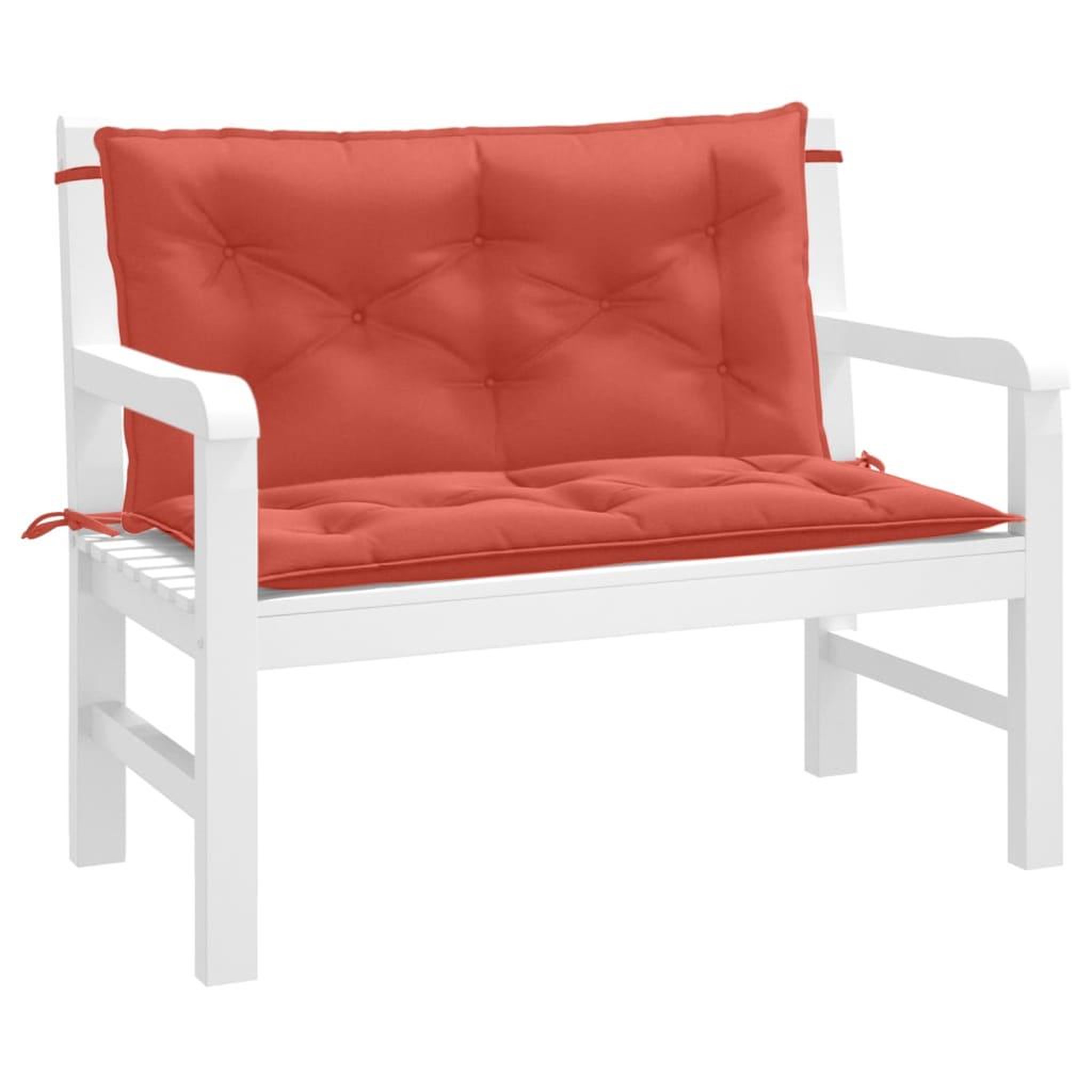 VIDAXL Coussins de banc de jardin lot de 2 rouge melange tissu