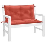 VIDAXL Coussins de banc de jardin lot de 2 rouge melange tissu