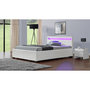 Voir la diapositive 6 : CONCEPT USINE Structure de lit LED avec rangements 160 x 200 cm blanc ENFIELD