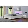 Voir la diapositive 6 : CONCEPT USINE Structure de lit LED avec rangements 160 x 200 cm blanc ENFIELD