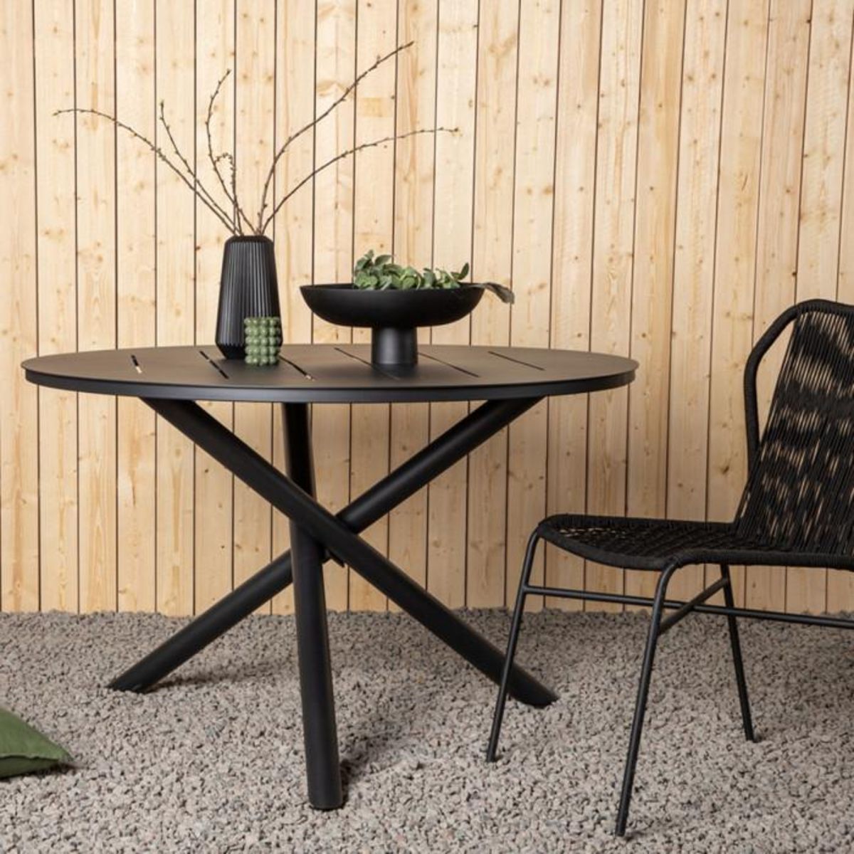 Paris Prix Table de Jardin Ronde  Alma  120cm Noir