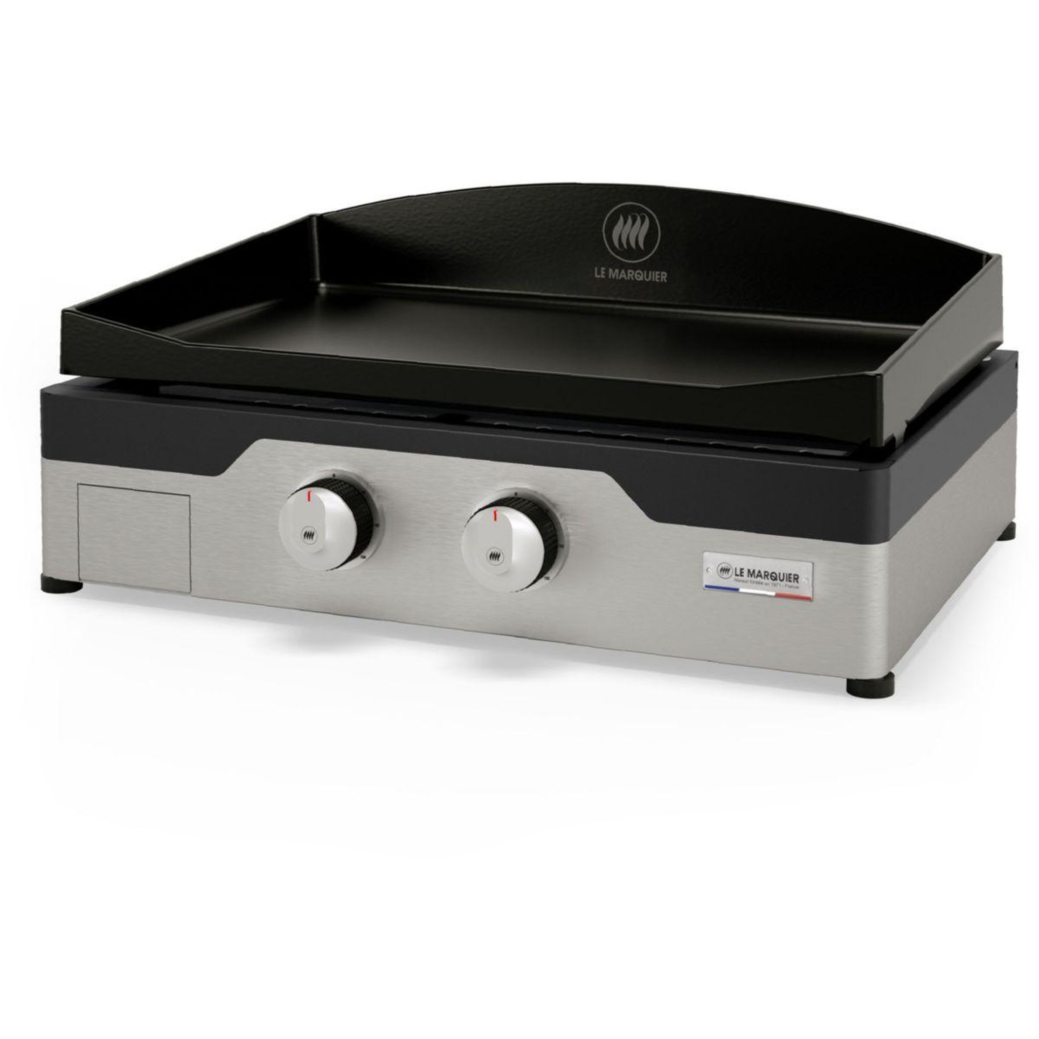Voir la diapositive 2 : Le marquier Plancha gaz Signature Allure 260 Duo 2 brûleurs à poser, 60x40 cm