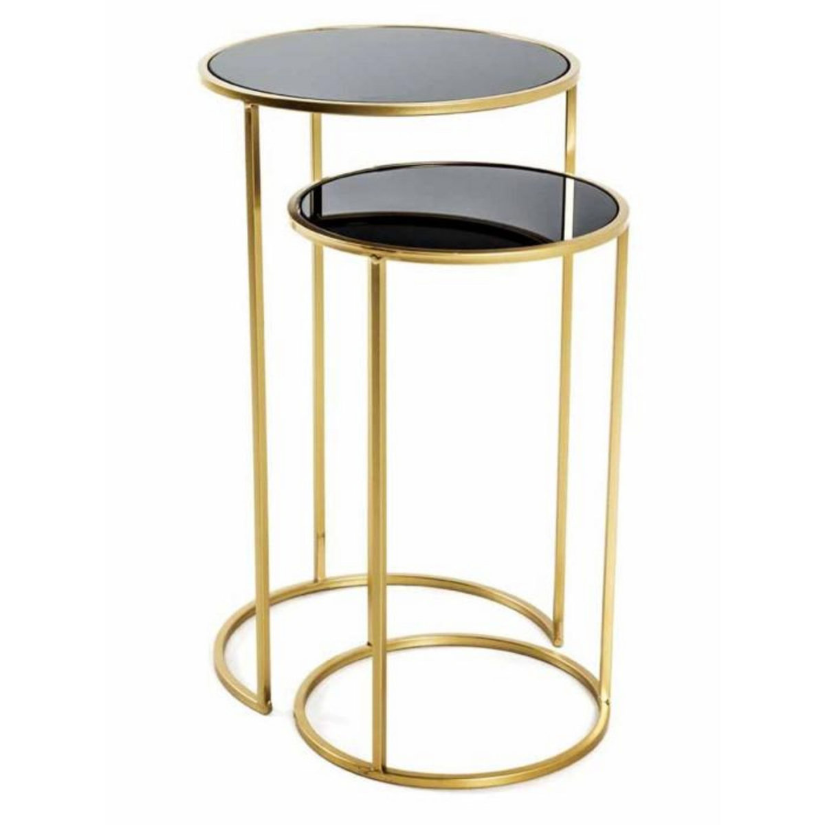 Paris Prix Lot de 2 Tables d'Appoint  Eddy  60cm Or & Noir