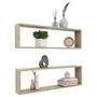 Voir la diapositive 3 : VIDAXL Etageres cube murales 2 pcs chene sonoma bois d'ingenierie