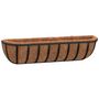 Voir la diapositive 3 : VIDAXL Jardinieres murales 2 pcs en coco noir 76x21x16 cm acier