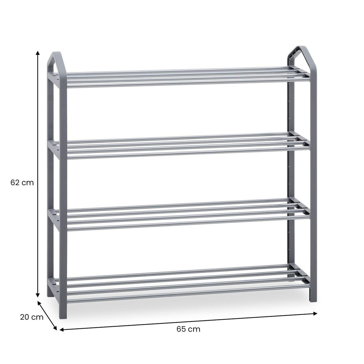 IDIMEX Étagère à chaussures TRALEE à quatre niveaux, en métal et plastique