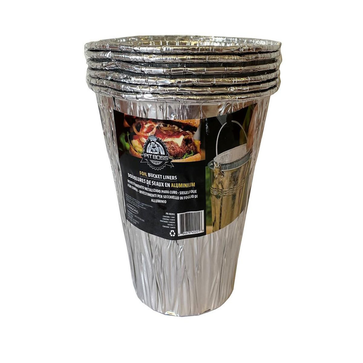 PITBOSS Lot de 6 seaux jetable en aluminium - Pit Boss