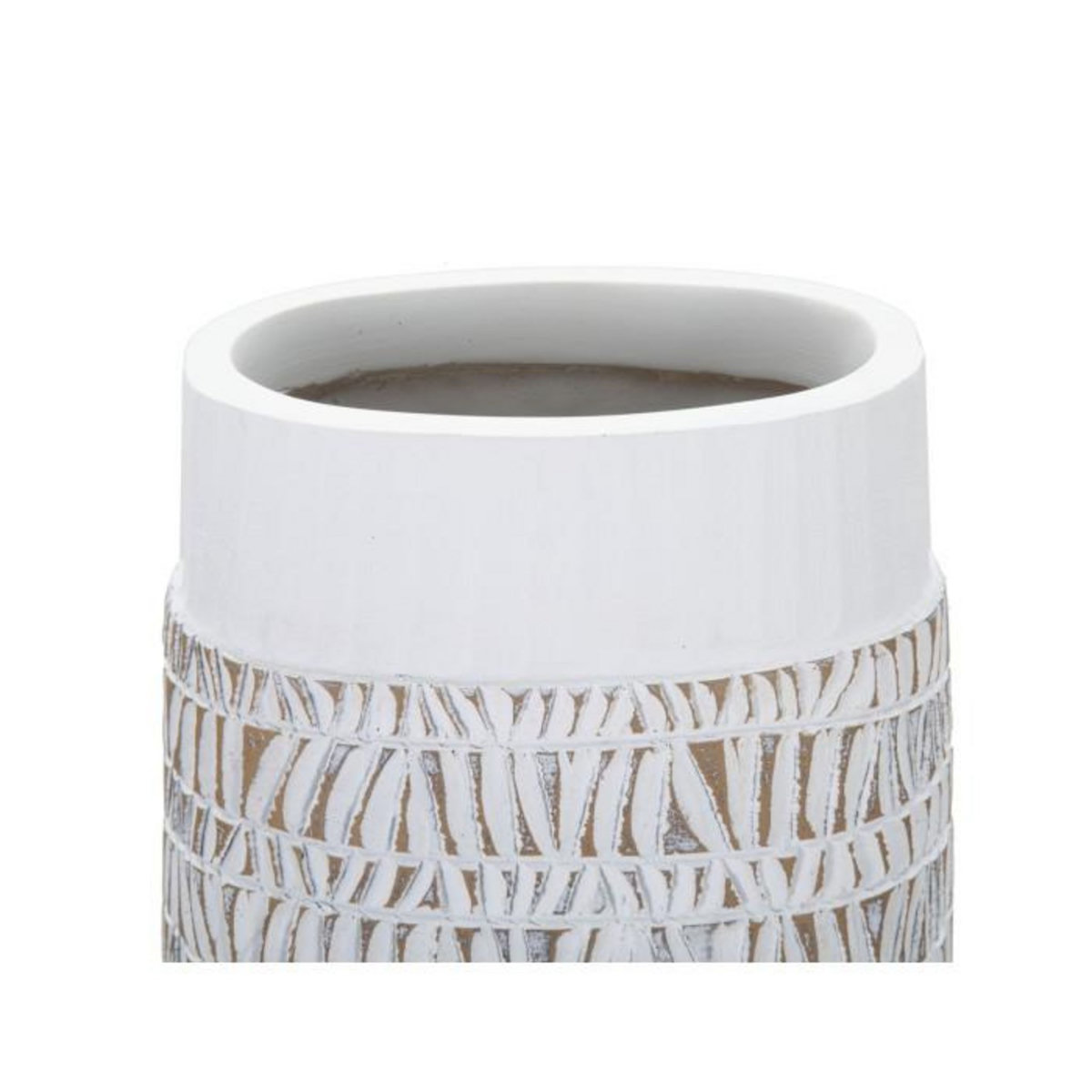 Paris Prix Vase Ovale Abstrait  Nairobi  50cm Blanc