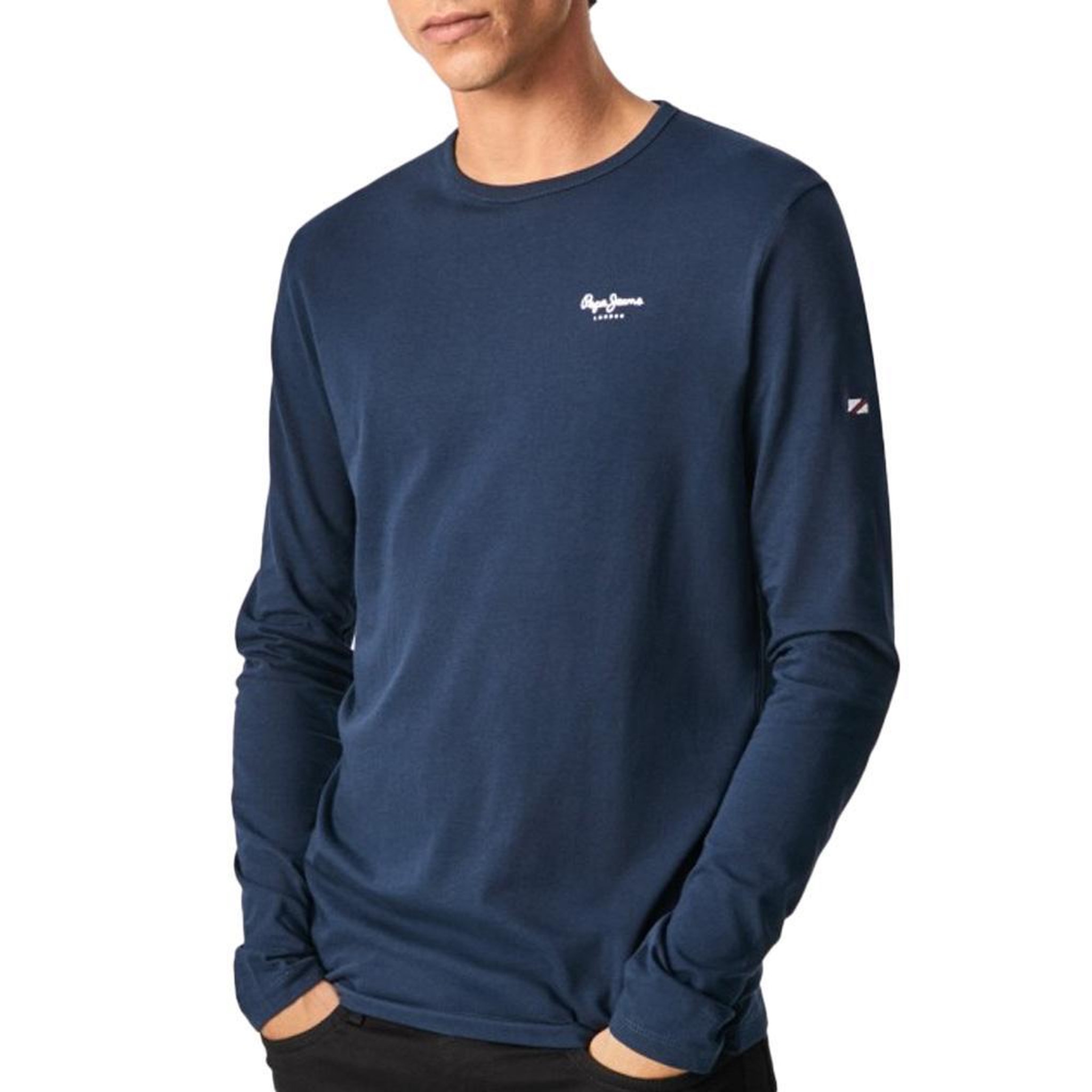 Pepe Jeans T Shirt Manches Longues  Homme Pepe jeans Original Basic 2. Coloris disponibles : Bleu