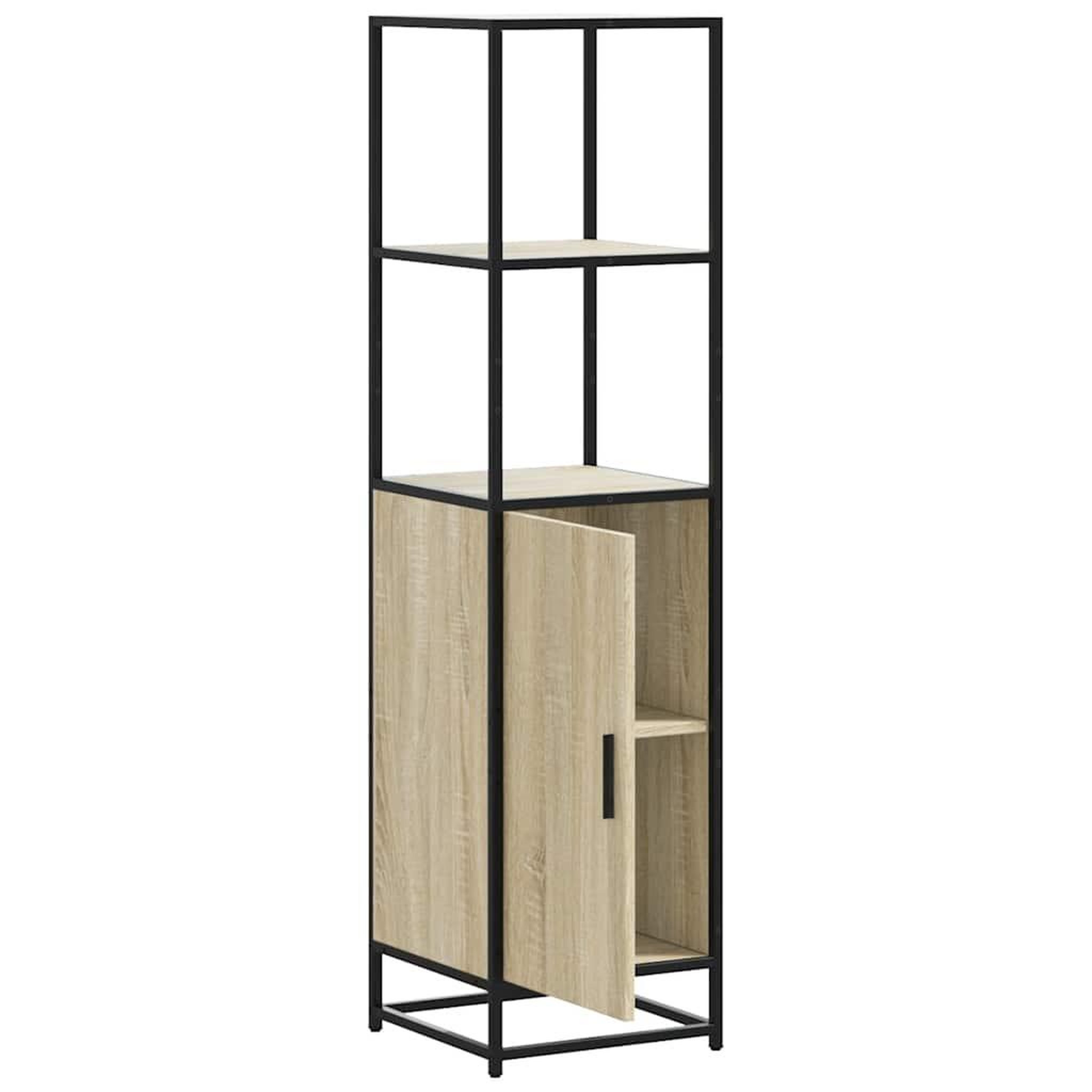Voir la diapositive 5 : VIDAXL Buffet haut chene sonoma 35,5x35x139 cm bois d'ingenierie metal
