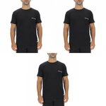 PIERRE CARDIN Lot de 3 T-shirts homme en coton uni col rond imprimé poitrine. Coloris disponibles : Noir