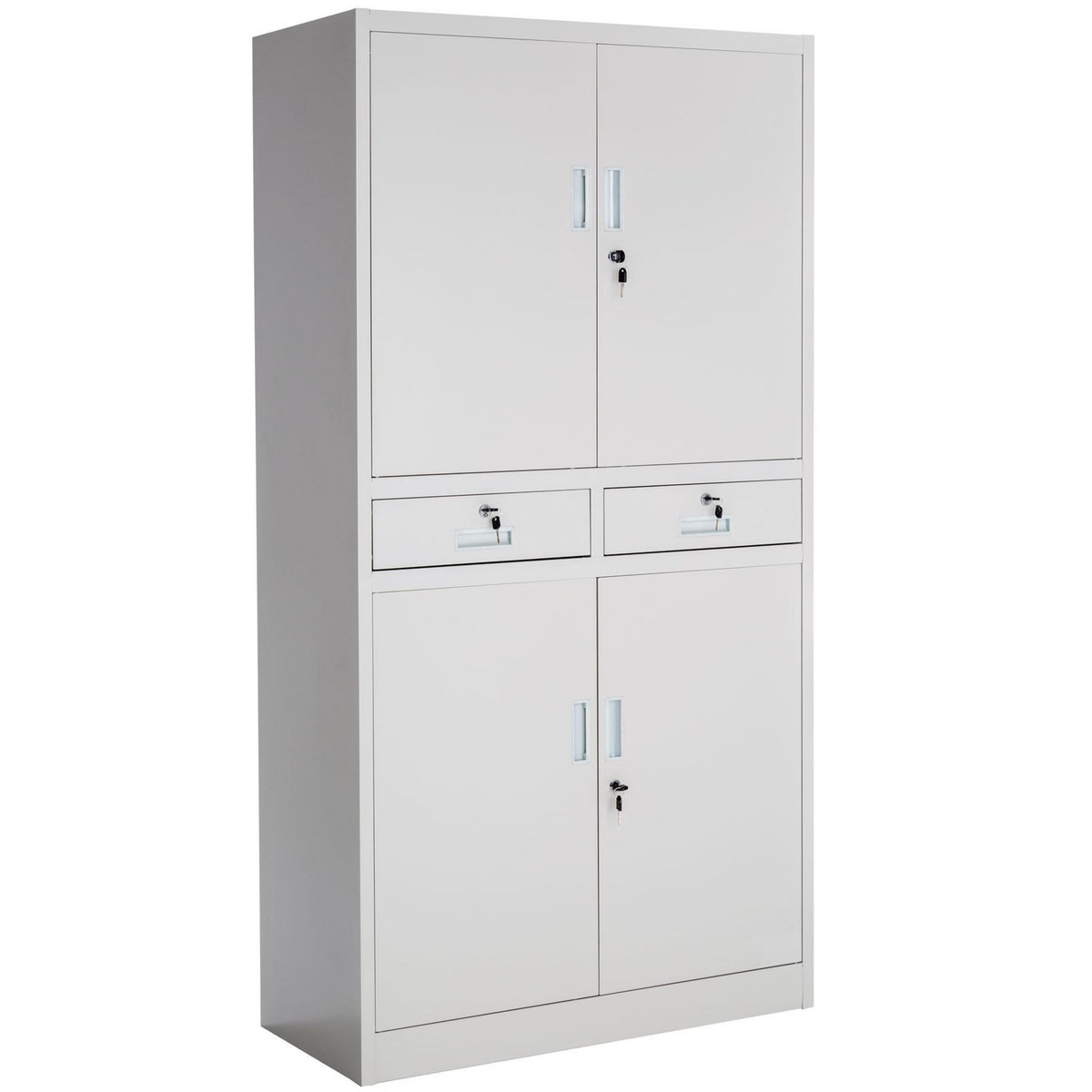 tectake Armoire de classement en métal en acier lâqué époxy gris