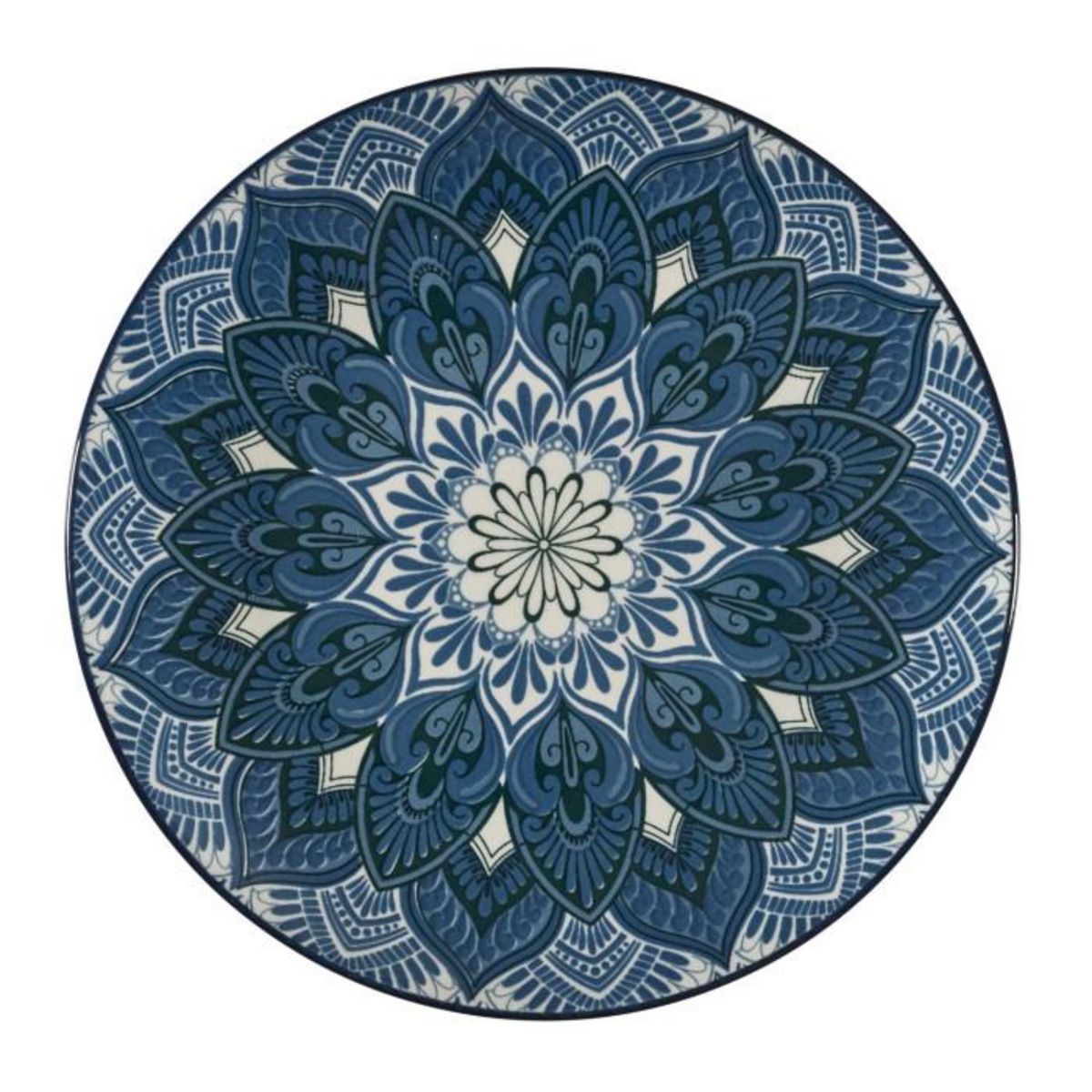 Paris Prix Service de Table 12 Pièces  Mandala  27cm Bleu