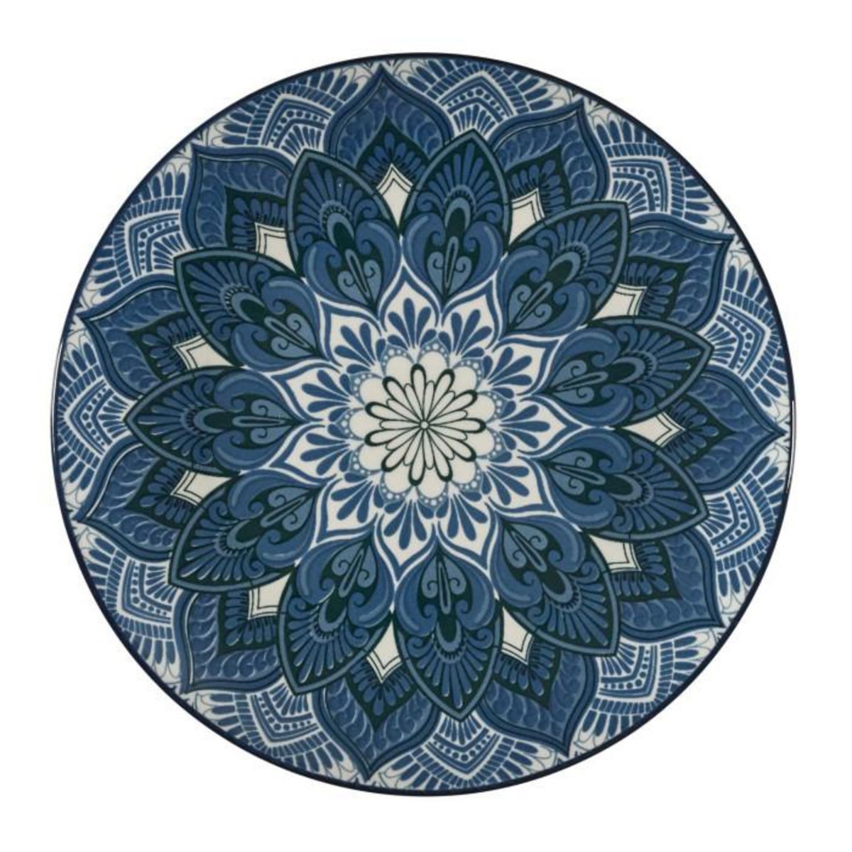 Paris Prix Service de Table 12 Pièces  Mandala  27cm Bleu