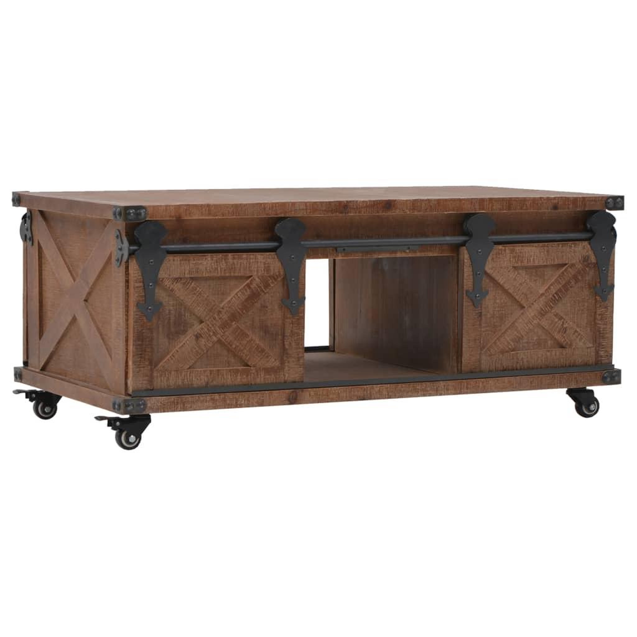 VIDAXL Table basse bois de sapin massif 91x51x38 cm marron