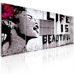 Paris Prix Tableau Imprimé  Banksy - Life is Beautiful. Coloris disponibles : Multicolore