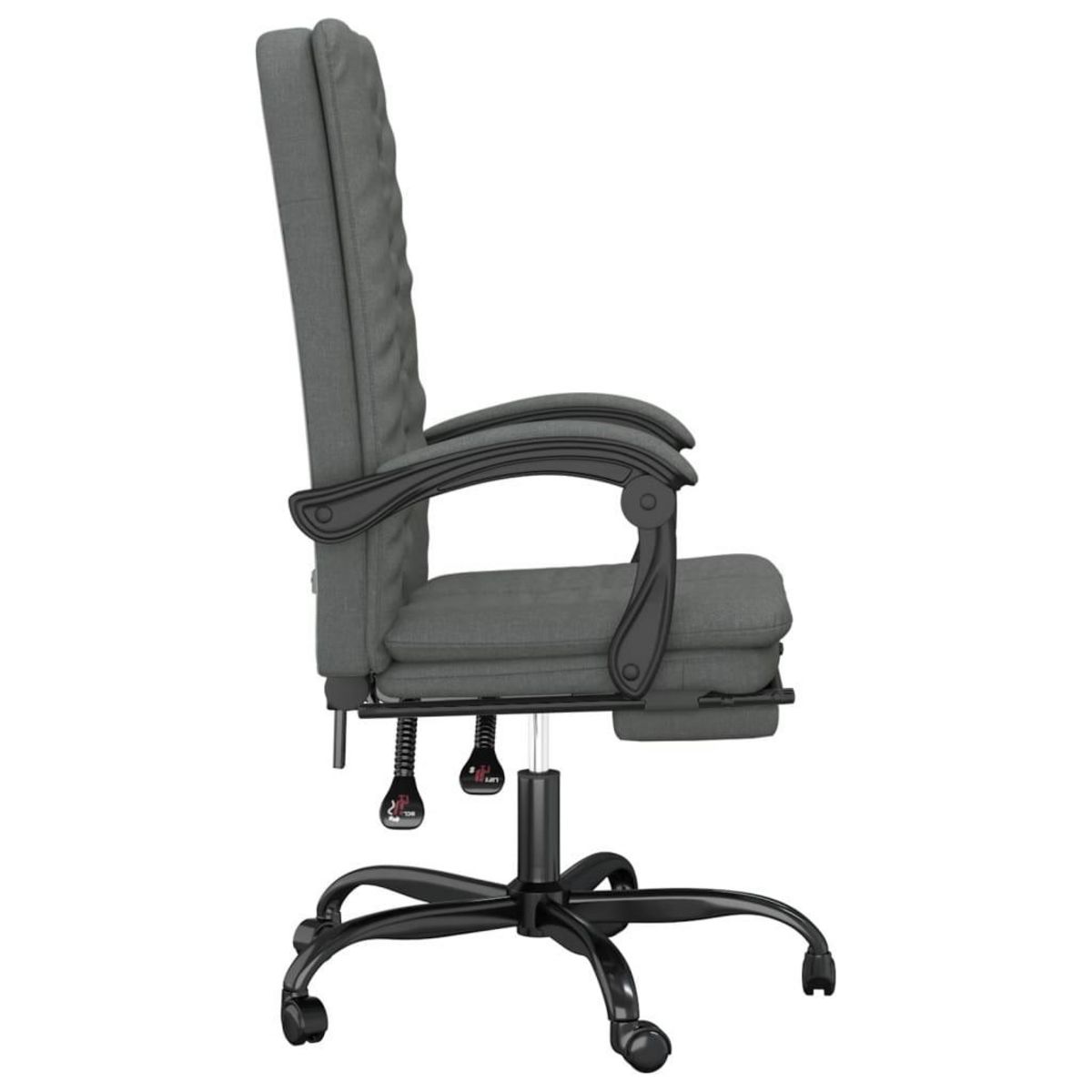 VIDAXL Fauteuil inclinable de bureau Gris fonce Tissu
