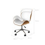 Voir la diapositive 4 : Rendez vous déco Chaise de bureau pivotante en cuir synthétique blanc 79-91cm-Baudoin