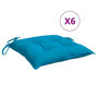 Voir la diapositive 2 : VIDAXL Coussins de chaise lot de 6 bleu clair 40x40x7 cm tissu oxford