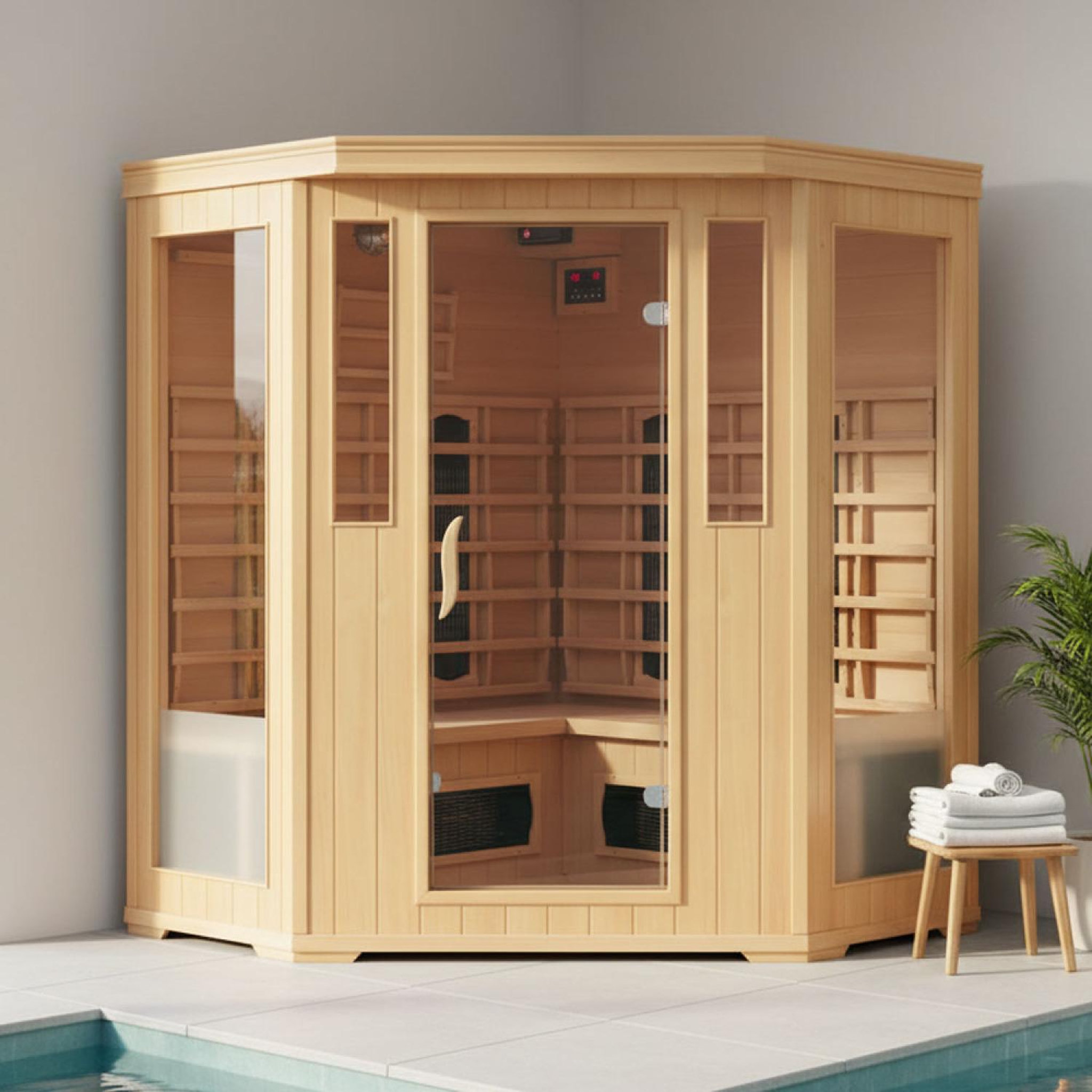 Voir la diapositive 2 : CONCEPT USINE Cabine de sauna luxe infrarouge 3-4 places NARVIK