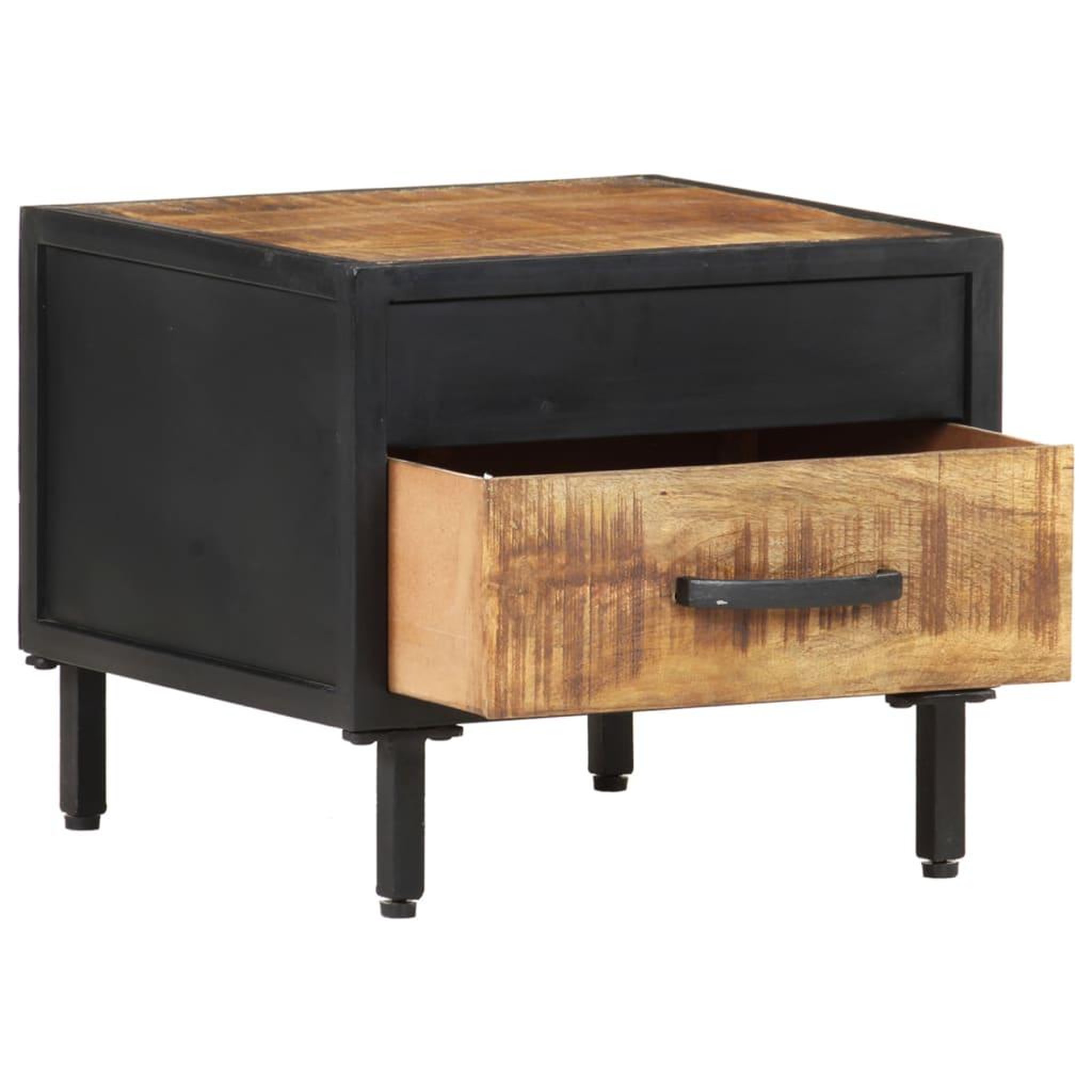 Voir la diapositive 3 : VIDAXL Table de chevet 40x40x35 cm bois de manguier brut