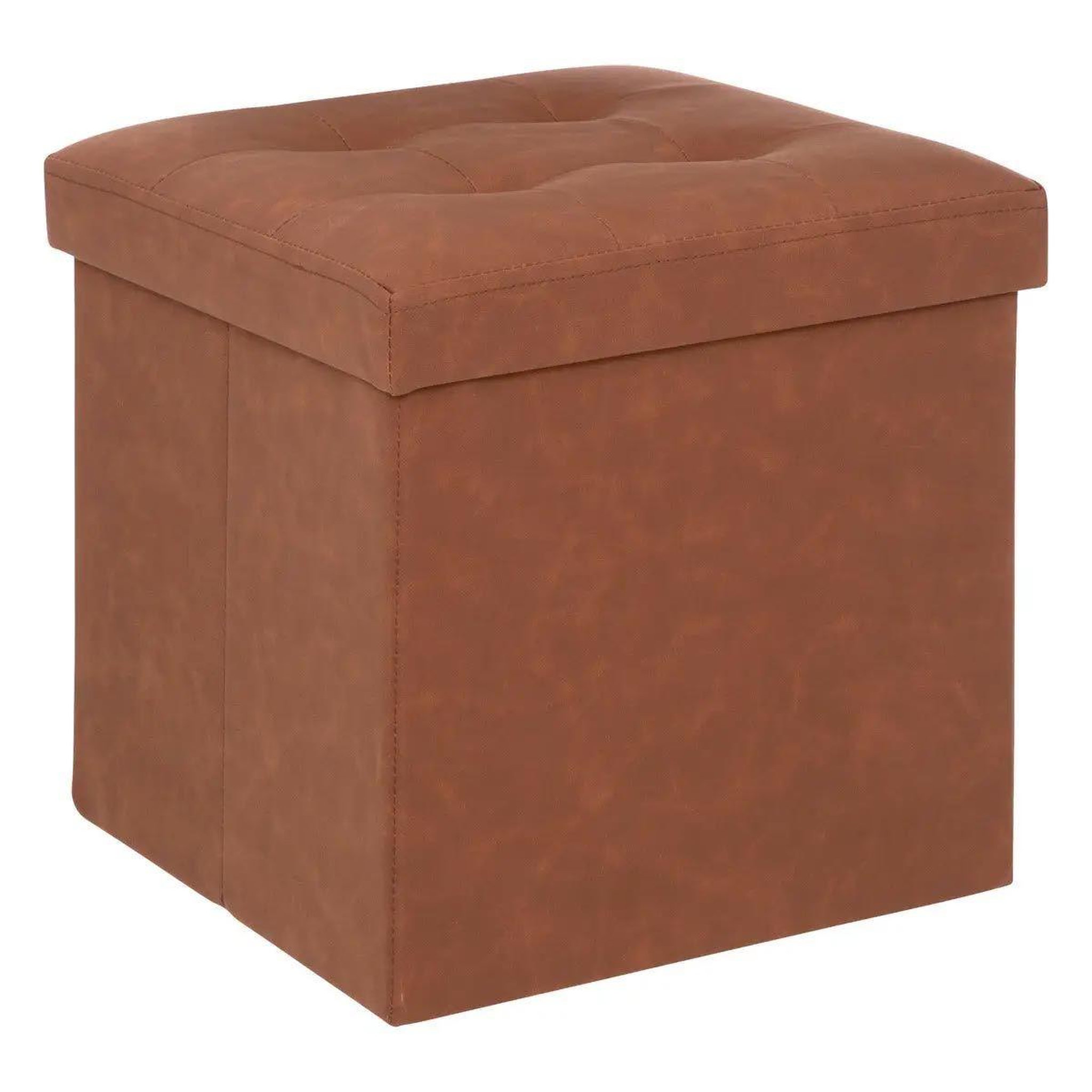 Voir la diapositive 1 : ATMOSPHERA Pouf carré pliable design  soren  38cm marron