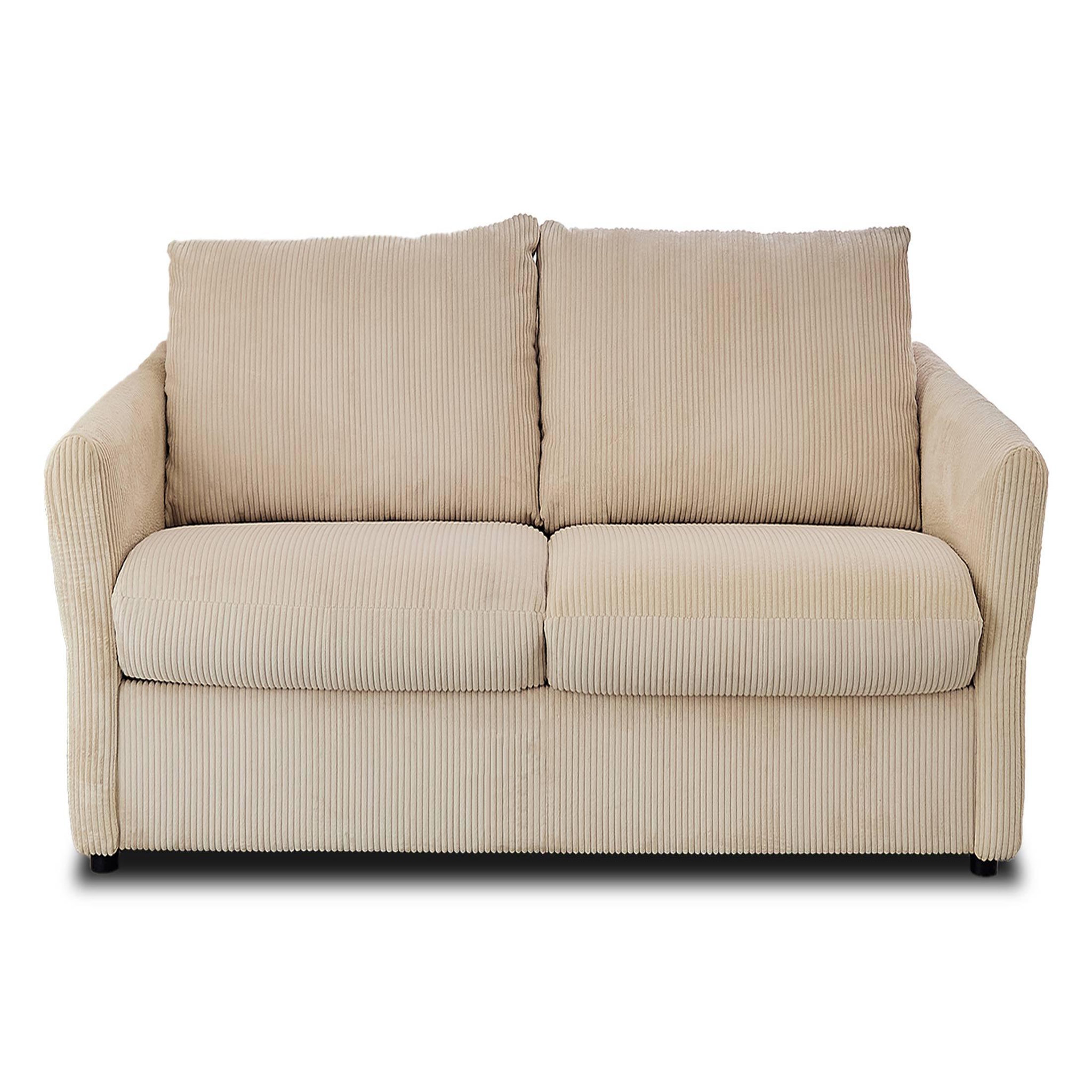 Voir la diapositive 1 : BEST MOBILIER Maho - canapé 2 places convertible express couchage quotidien 140 cm matelas 11 cm en velours côtelé