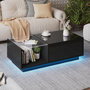 Voir la diapositive 3 : MERAX Table Basse Avec 1 Plateau Réglable Et LED 100 X 50 X 46.5cm