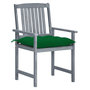Voir la diapositive 2 : VIDAXL Chaises de jardin et coussins lot de 8 Bois acacia solide Gris