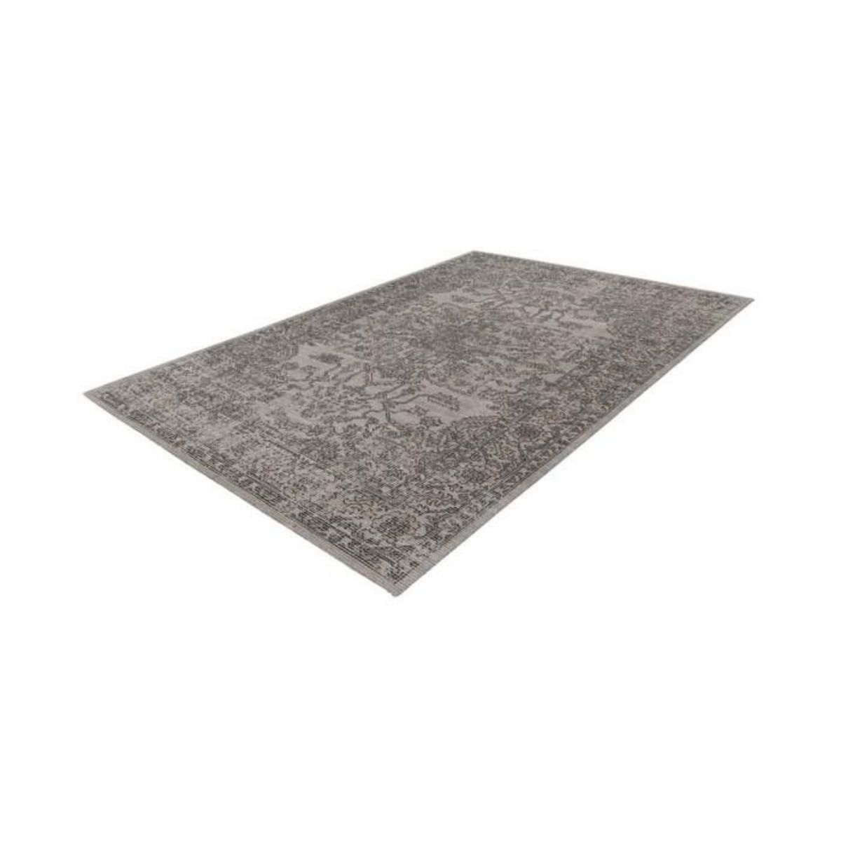 Paris Prix Tapis Tissé Motif Vintage Délavé  Percy  Gris & Taupe