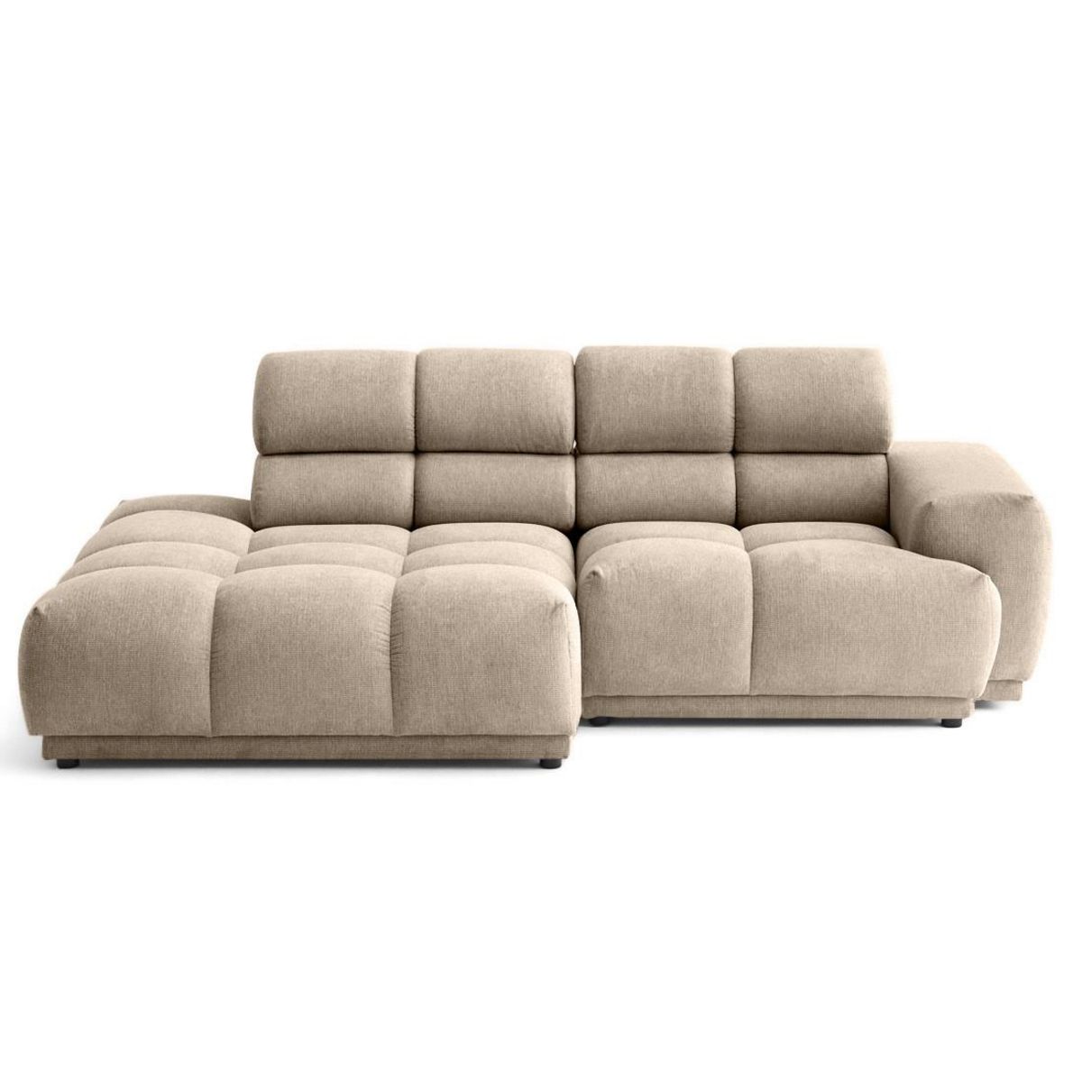 LISA DESIGN Matera - canapé d'angle gauche 3 places avec têtières réglables en tissu texturé