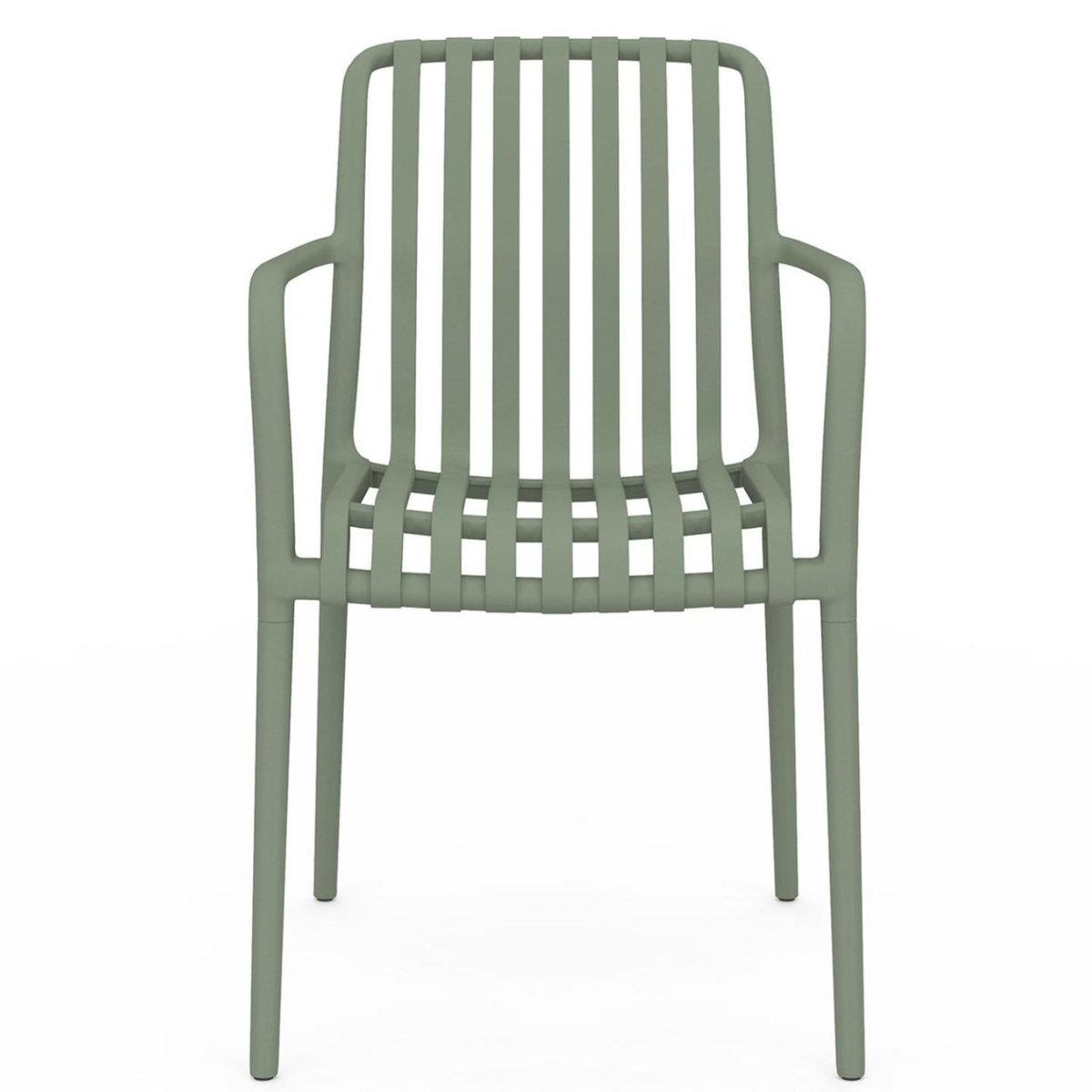 ID MARKET Lot de 4 chaises de jardin empilables BILBAO en polypropylène vert