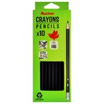 AUCHAN Lot de 10 crayons graphite HB avec bout gomme