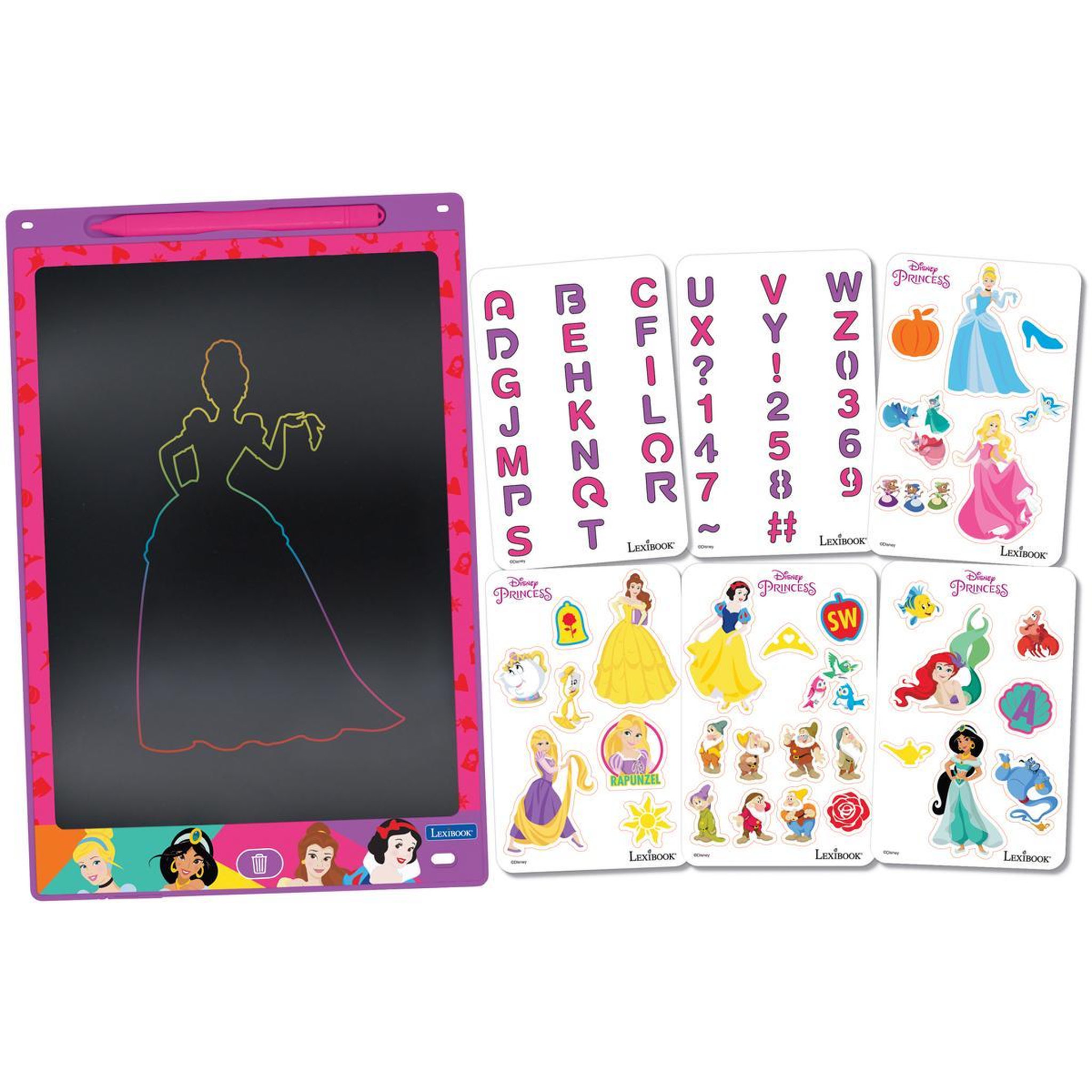 Lexibook Tablette à Dessins électronique multicolore Disney Princesses