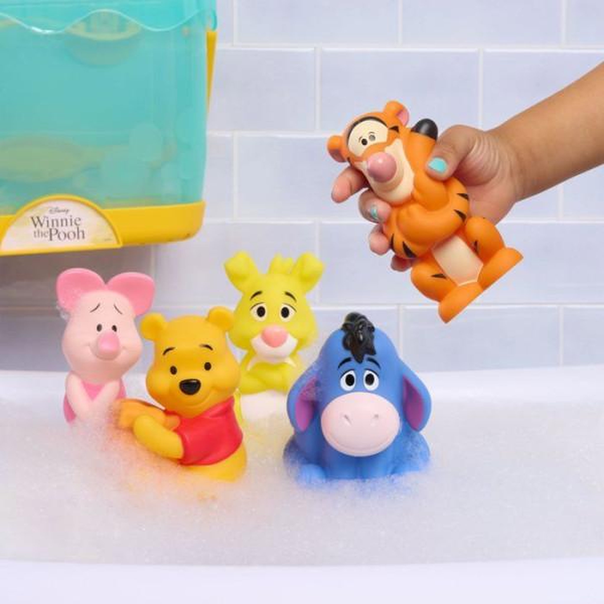 Voir la diapositive 4 : DISNEY Jouets de bain - DISNEY Winnie l'Ourson - 5 figurines - Panier de rangement - 12 cm